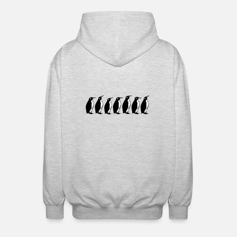 pingouins - Veste à capuche unisexe - gris clair chiné