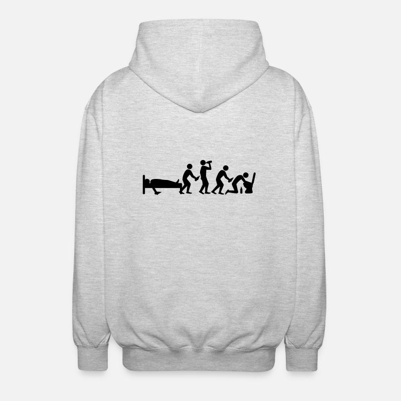 hangover_evolution - Unisex Hooded Jacket - light heather grey