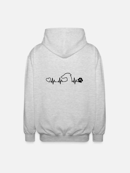GALGO ESPANOL Heartbeat - Unisex Kapuzenjacke - Hellgrau meliert