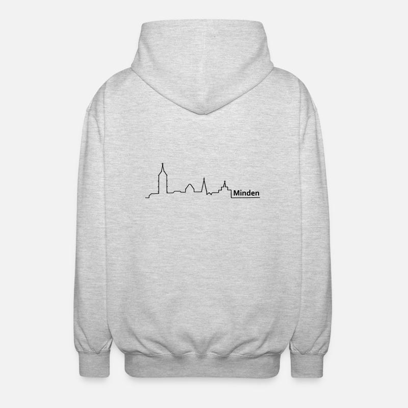 minden skyline - Unisex Kapuzenjacke - Hellgrau meliert