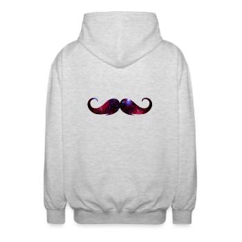 moustache universe - Unisex Kapuzenjacke - Hellgrau meliert - Hinten - AI Model Male 185 light (185cm)