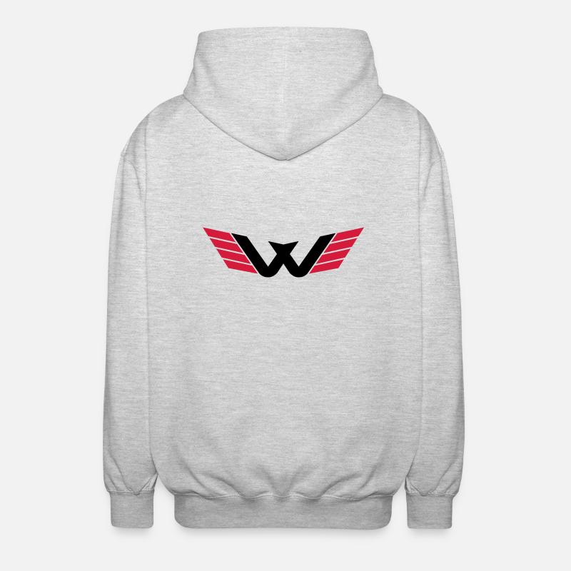 W Logo - Veste à capuche unisexe - gris clair chiné