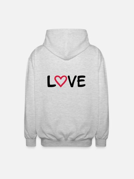 Love - Veste à capuche unisexe - gris clair chiné