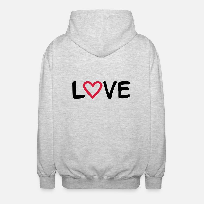 Love - Unisex Kapuzenjacke - Hellgrau meliert