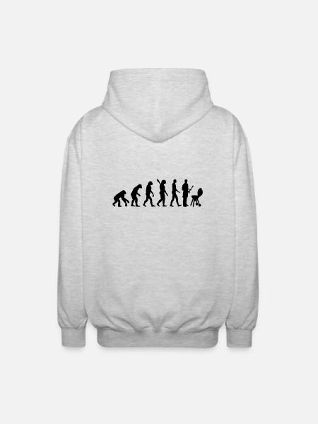 Evolution BBQ barbecue - Veste à capuche unisexe - gris clair chiné