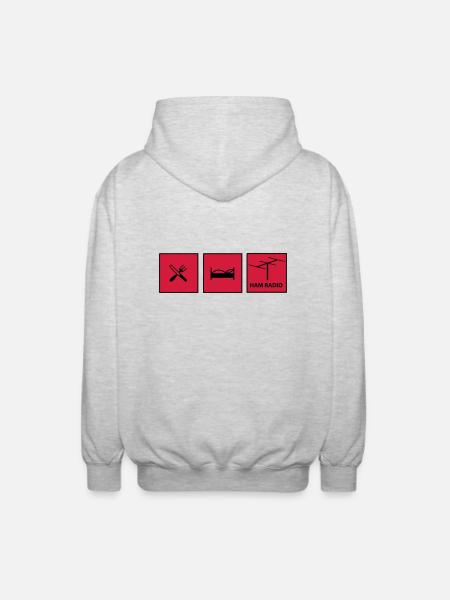 Amateurfunk - Unisex Kapuzenjacke - Hellgrau meliert