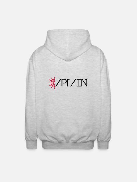 Captain Logo - Unisex Hooded Jacket - light heather grey