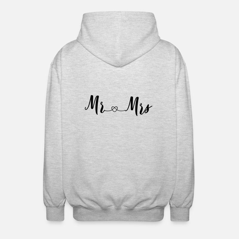 mr_and_mrs_2_hearts - Unisex Kapuzenjacke - Hellgrau meliert