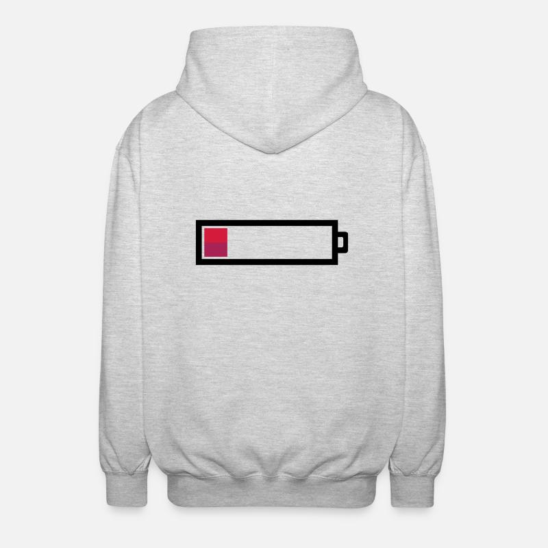Empty Battery - Unisex Hooded Jacket - light heather grey