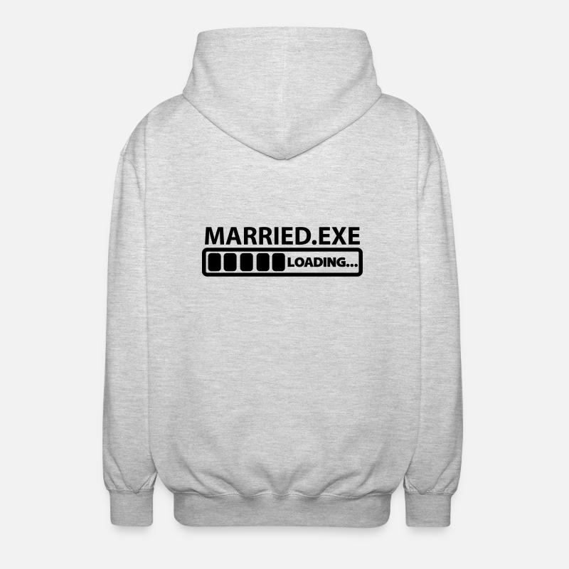 married exe loading - Unisex Kapuzenjacke - Hellgrau meliert