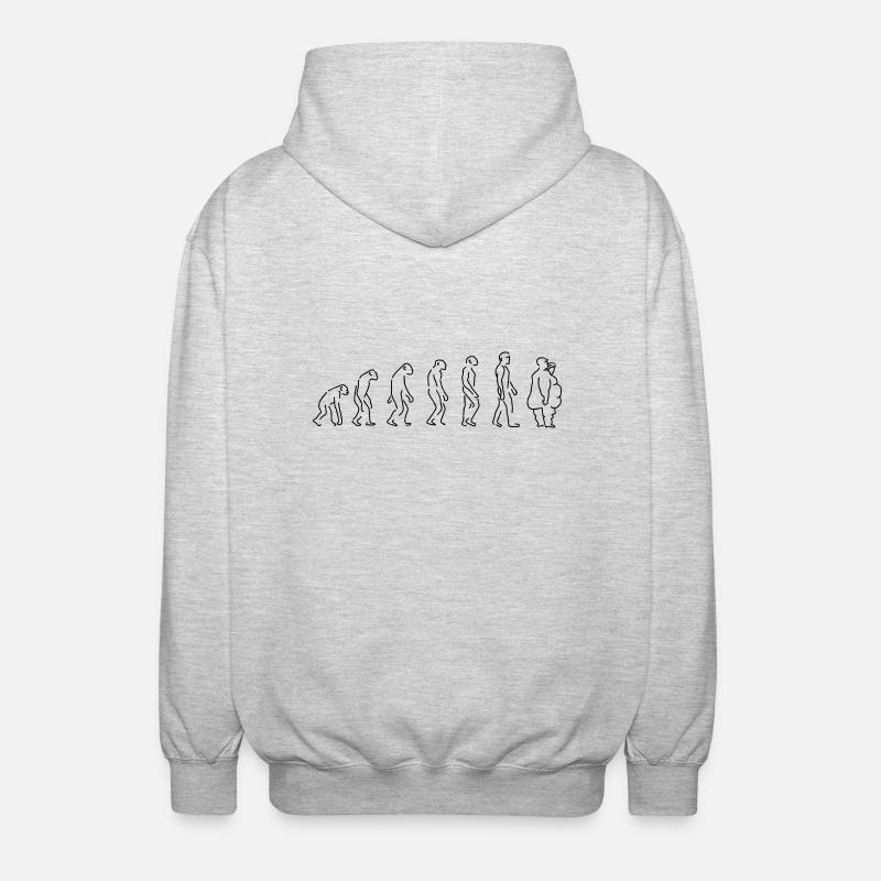 Evolution - Fat Man - Unisex hættejakke. - lysegrå meleret