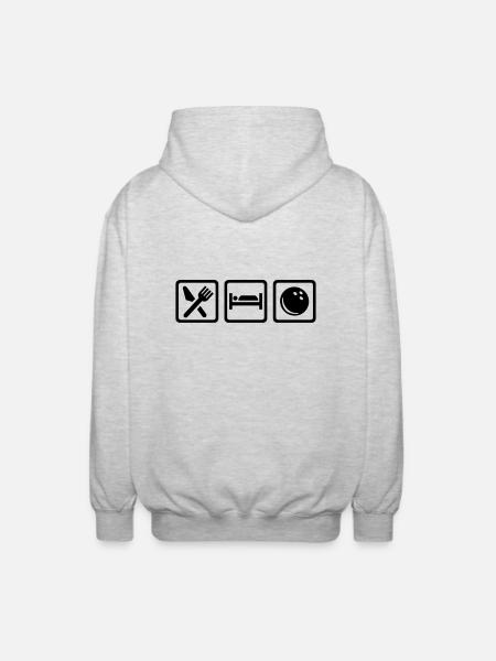 Eat Sleep Bowling - Veste à capuche unisexe - gris clair chiné