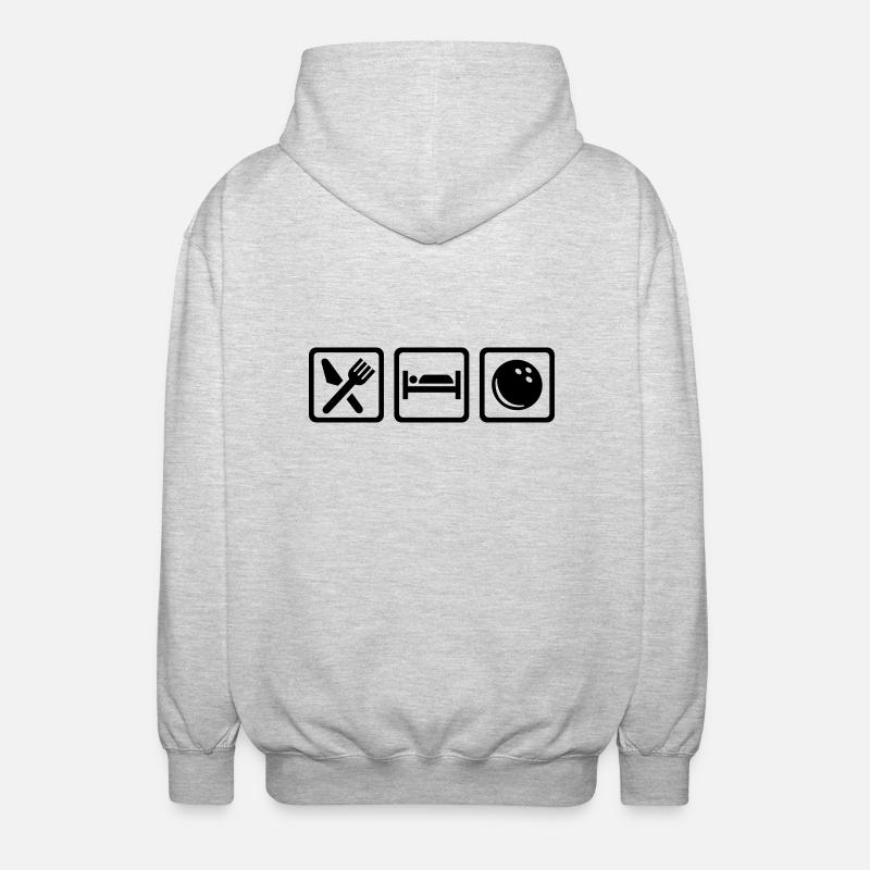 Eat Sleep Bowling - Veste à capuche unisexe - gris clair chiné