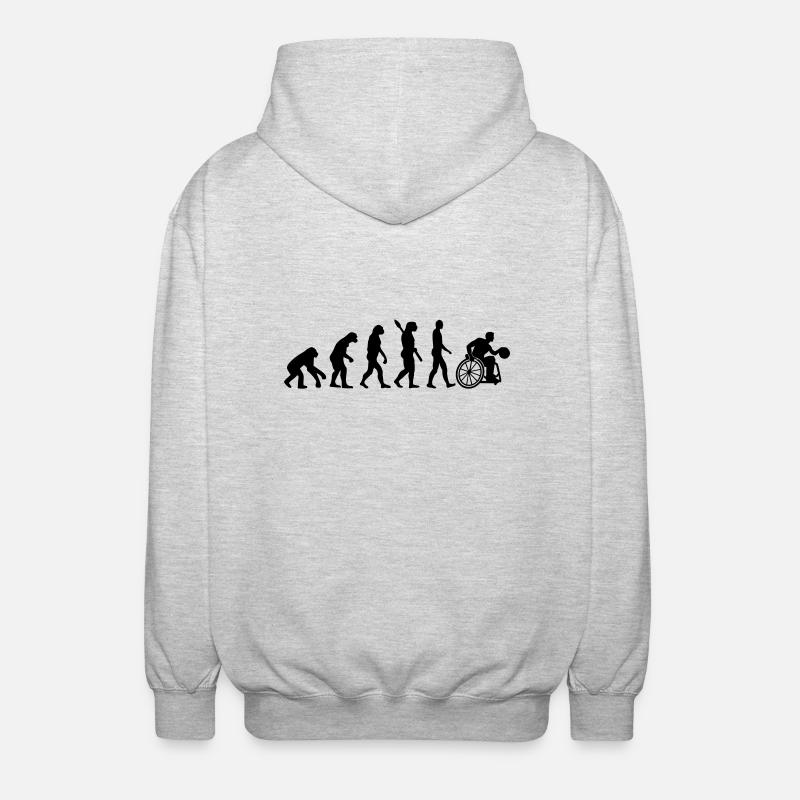Rollstuhlbasketball - Unisex Kapuzenjacke - Hellgrau meliert