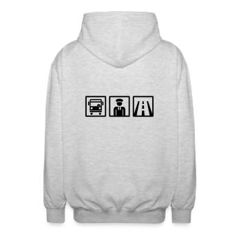 Bus driver - Unisex Hooded Jacket - light heather grey - Back - AI Model Male 185 light (185cm)