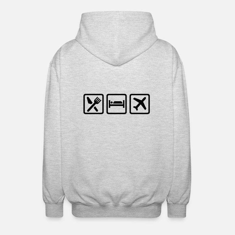 Flugzeug - Unisex Kapuzenjacke - Hellgrau meliert