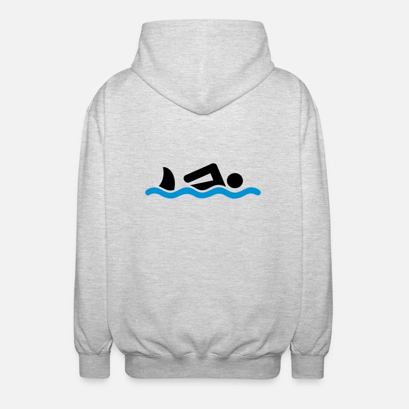 nager avec le requin - Veste à capuche unisexe - gris clair chiné