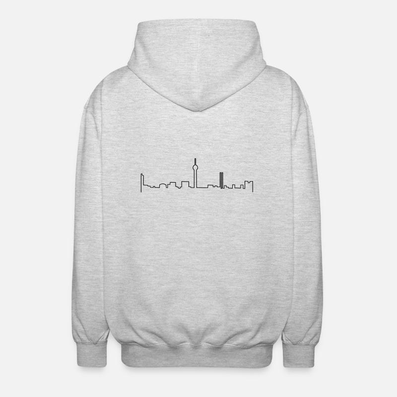 düsseldorf skyline - Unisex Kapuzenjacke - Hellgrau meliert