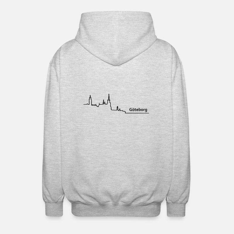 Goteborg skyline - Unisex Hooded Jacket - light heather grey