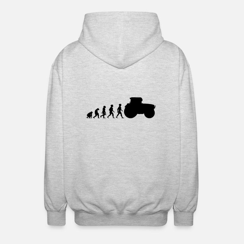 Evolution tracteur tracteur tracteurs - Veste à capuche unisexe - gris clair chiné