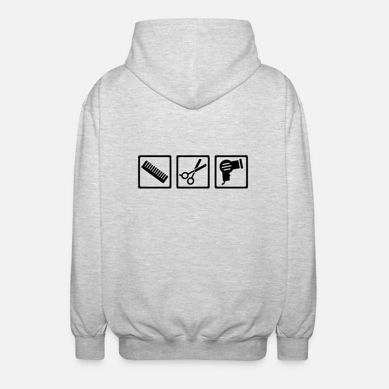 Friseur - Unisex Kapuzenjacke - Hellgrau meliert
