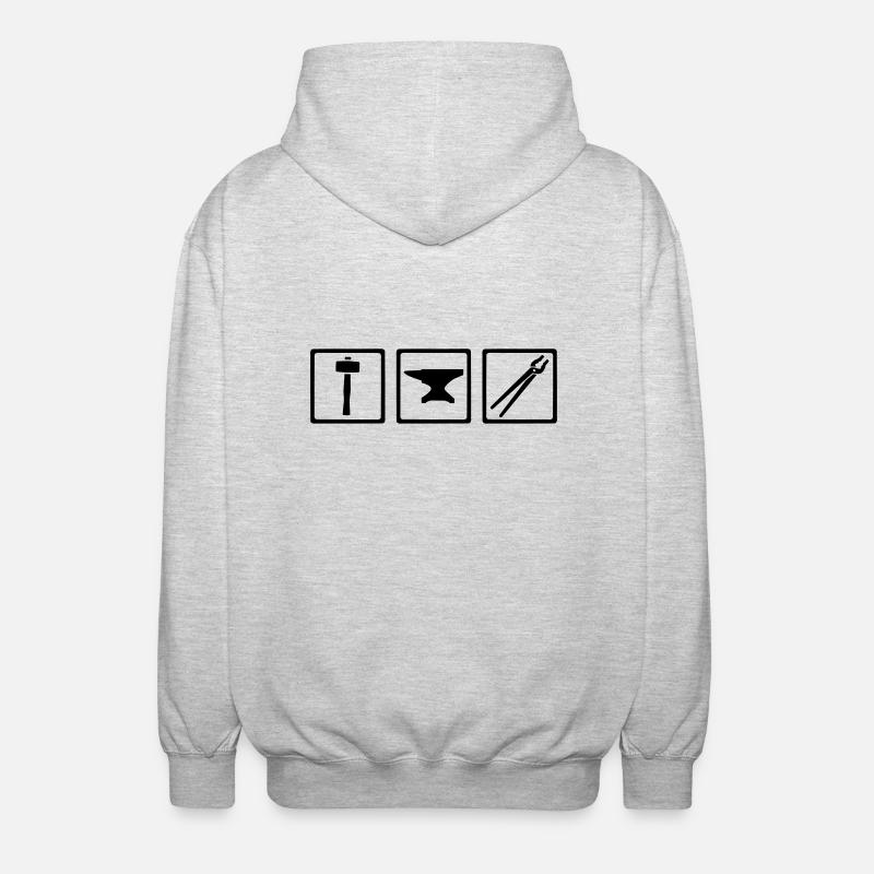 Blacksmith tools - Unisex Hooded Jacket - light heather grey