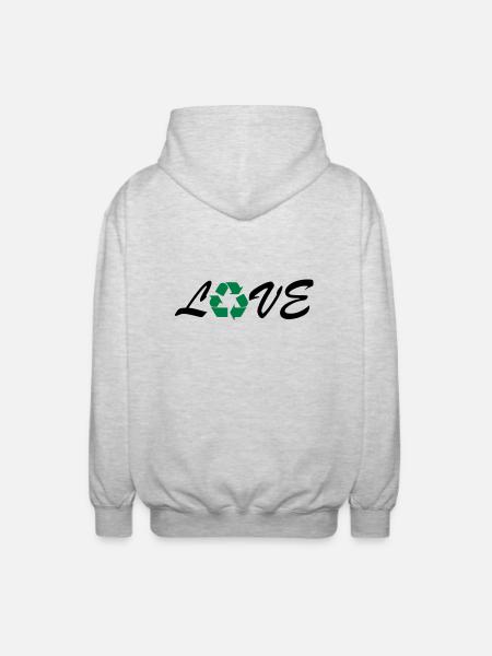 recycling - Unisex Kapuzenjacke - Hellgrau meliert