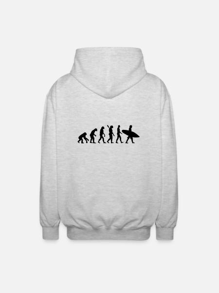 Evolution Surfen - Unisex Kapuzenjacke - Hellgrau meliert