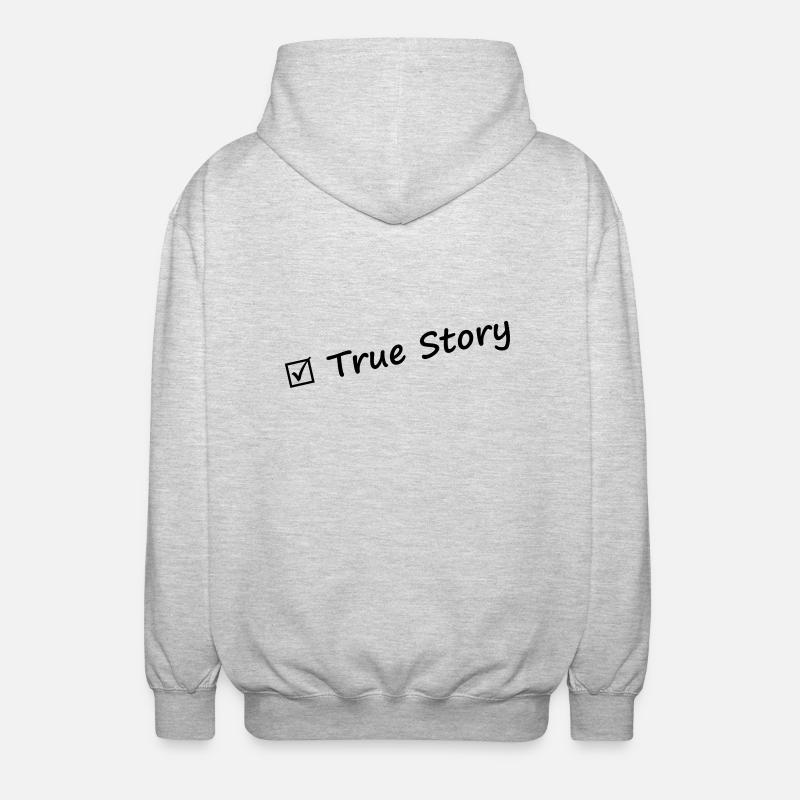 true_story - Unisex Kapuzenjacke - Hellgrau meliert