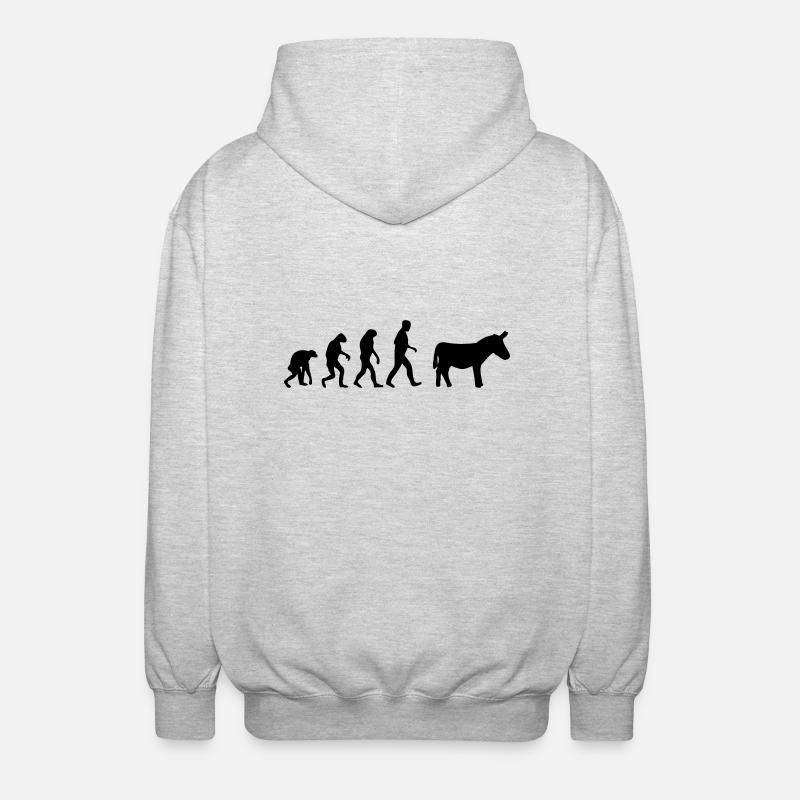 esel evolution - Unisex Kapuzenjacke - Hellgrau meliert