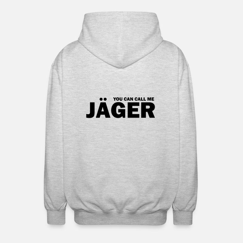 you can call me jäger - Unisex Kapuzenjacke - Hellgrau meliert