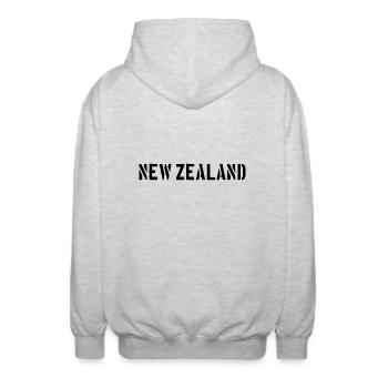 Nouvelle-Zélande - Kiwi - Aotearoa Neuseeland Auckland - Veste à capuche unisexe - gris clair chiné - Dos - AI Model Male 185 light (185cm)