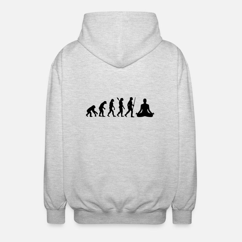 MEDITATION EVOLUTION! - Unisex Hooded Jacket - light heather grey