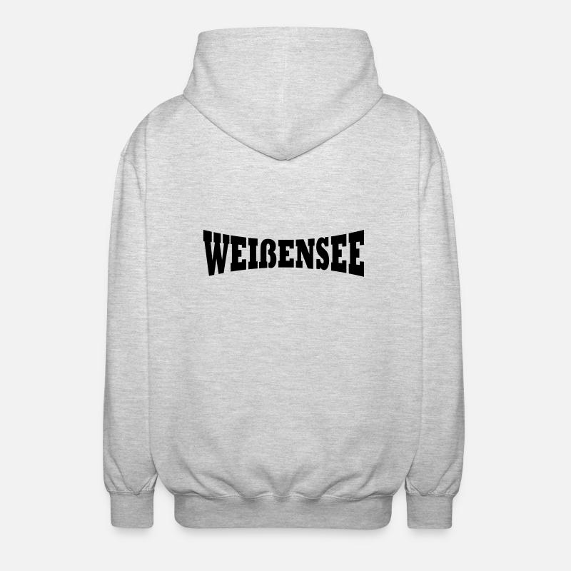 Weißensee Schriftzug - Unisex Kapuzenjacke - Hellgrau meliert