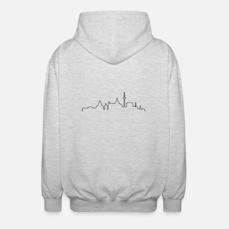 Skyline Mannheim - Unisex Kapuzenjacke - Hellgrau meliert
