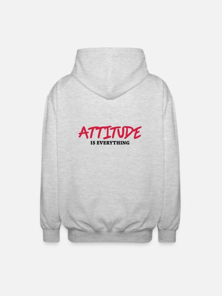 Attitude is everything - Unisex Hooded Jacket - light heather grey