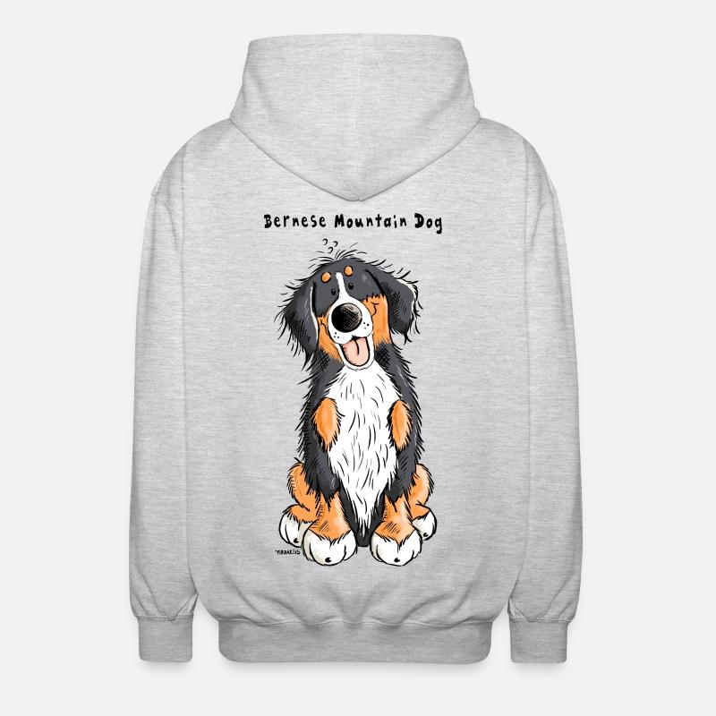 Berner Sennenhund mach Sitz - Unisex Kapuzenjacke - Hellgrau meliert