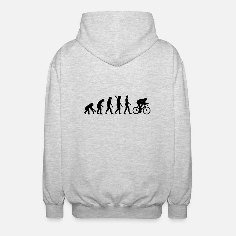 Evolution Radfahren - Unisex Kapuzenjacke - Hellgrau meliert