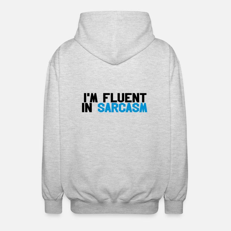 Fluent in sarcasm - Unisex Kapuzenjacke - Hellgrau meliert