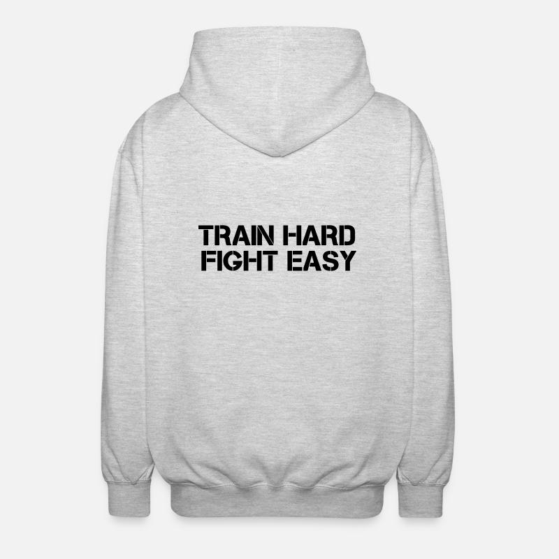 train hard - Unisex Kapuzenjacke - Hellgrau meliert