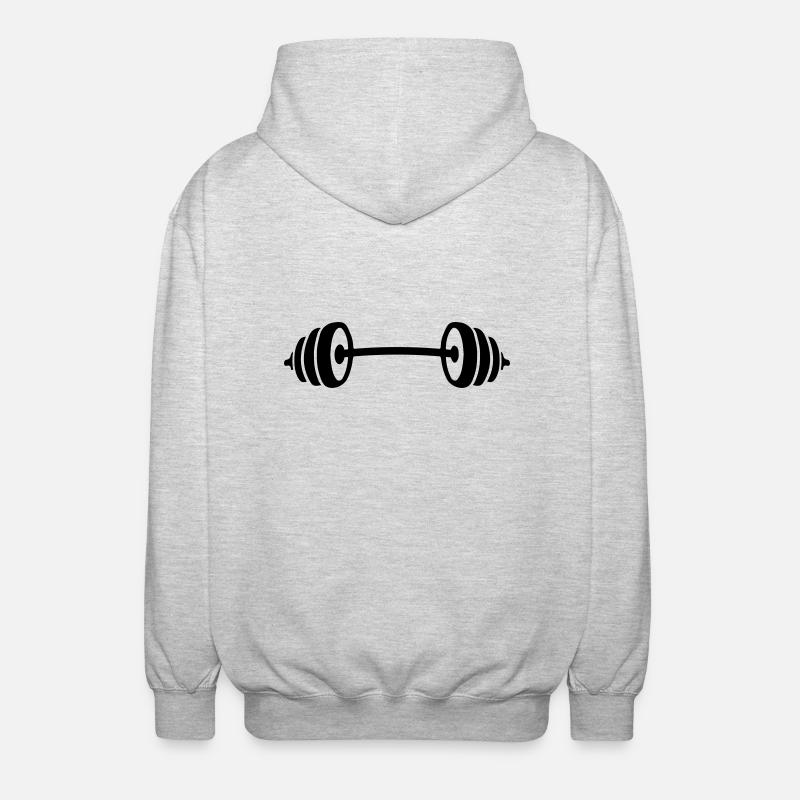dumbbell weights design - Unisex Kapuzenjacke - Hellgrau meliert
