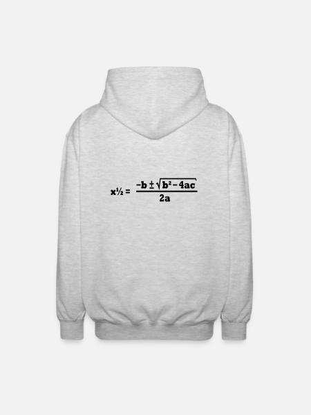 quadratic formula - Unisex Hooded Jacket - light heather grey