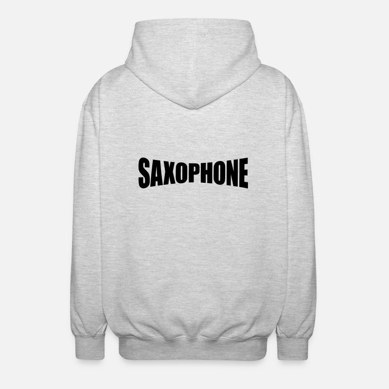 saxophon - Unisex Kapuzenjacke - Hellgrau meliert