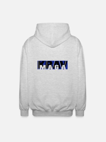 krav_maga_vec_2 en - Unisex Hooded Jacket - light heather grey