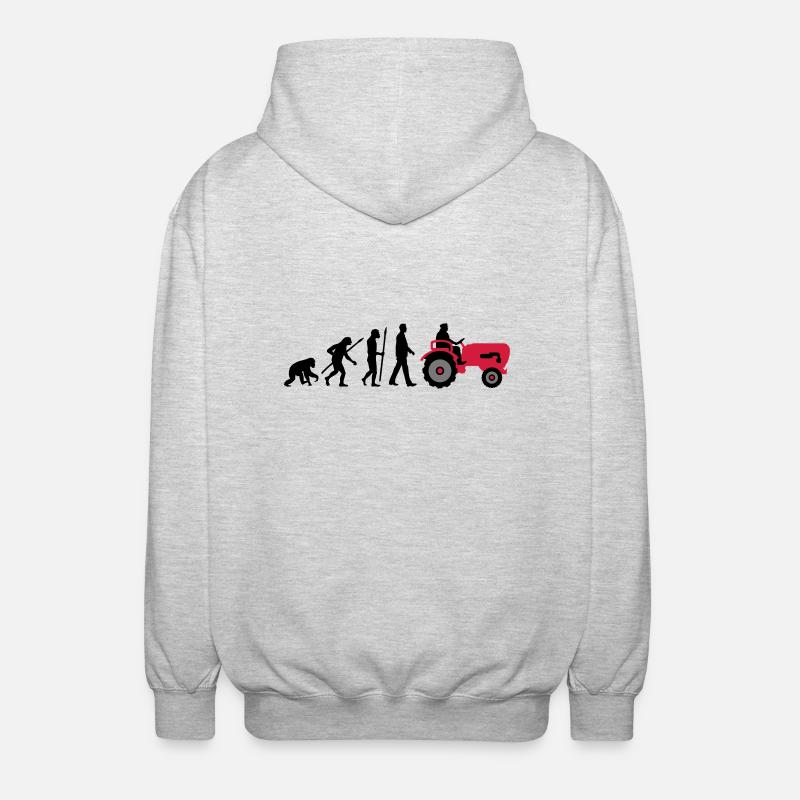 evolution_bauer_mit_traktor_032013_a_3c - Unisex Kapuzenjacke - Hellgrau meliert