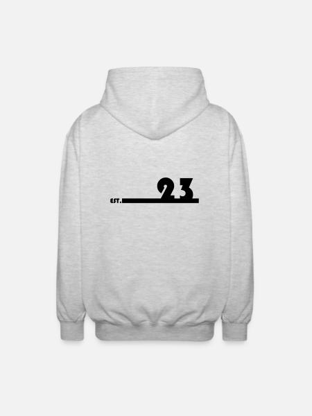 23_Black - Unisex Kapuzenjacke - Hellgrau meliert