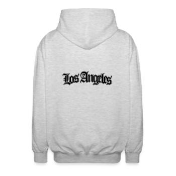 los Angeles - Veste à capuche unisexe - gris clair chiné - Dos - AI Model Male 185 light (185cm)