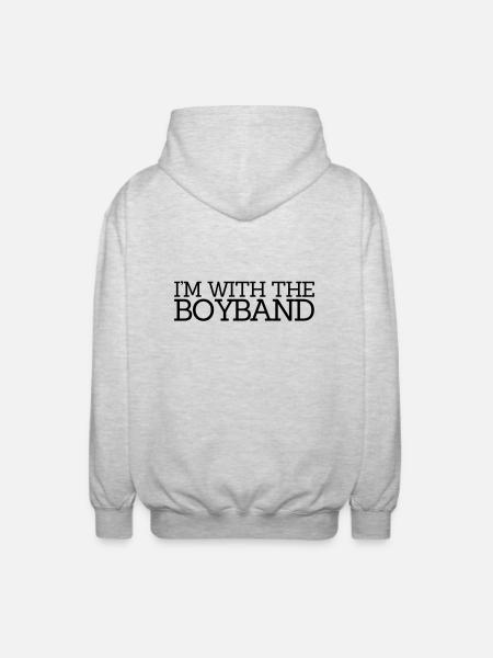 I'm With The Boyband - Unisex Hooded Jacket - light heather grey
