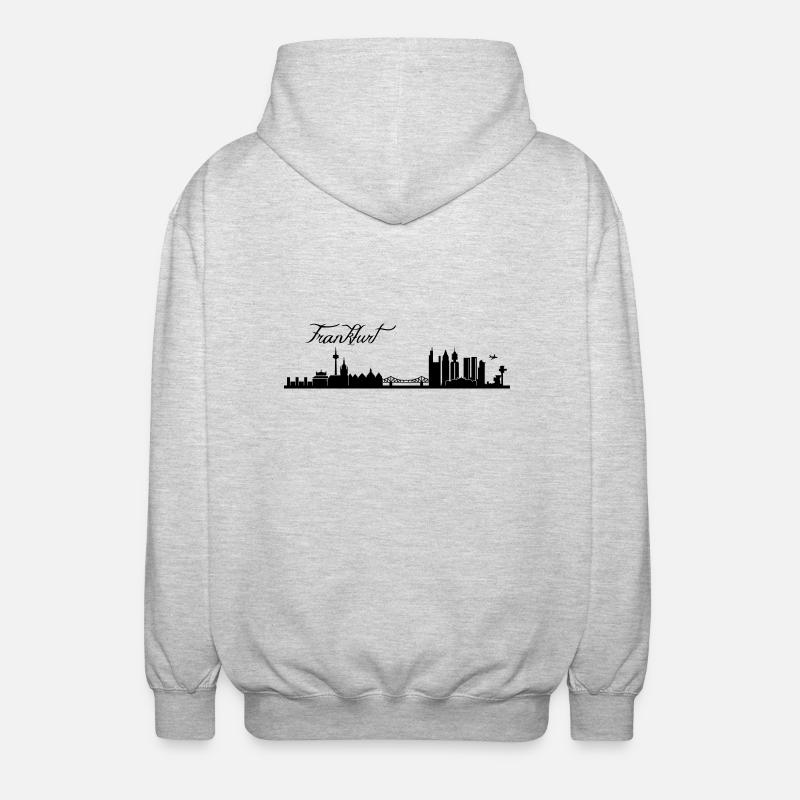 Frankfurter Skyline - Unisex Kapuzenjacke - Hellgrau meliert