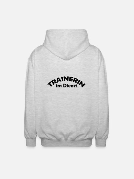 trainerin im dienst - Unisex Kapuzenjacke - Hellgrau meliert